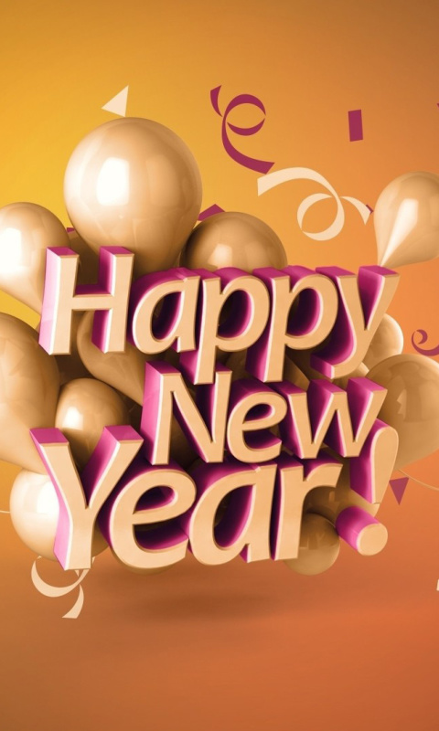 Happy New Year Good Luck Quote wallpaper 480x800