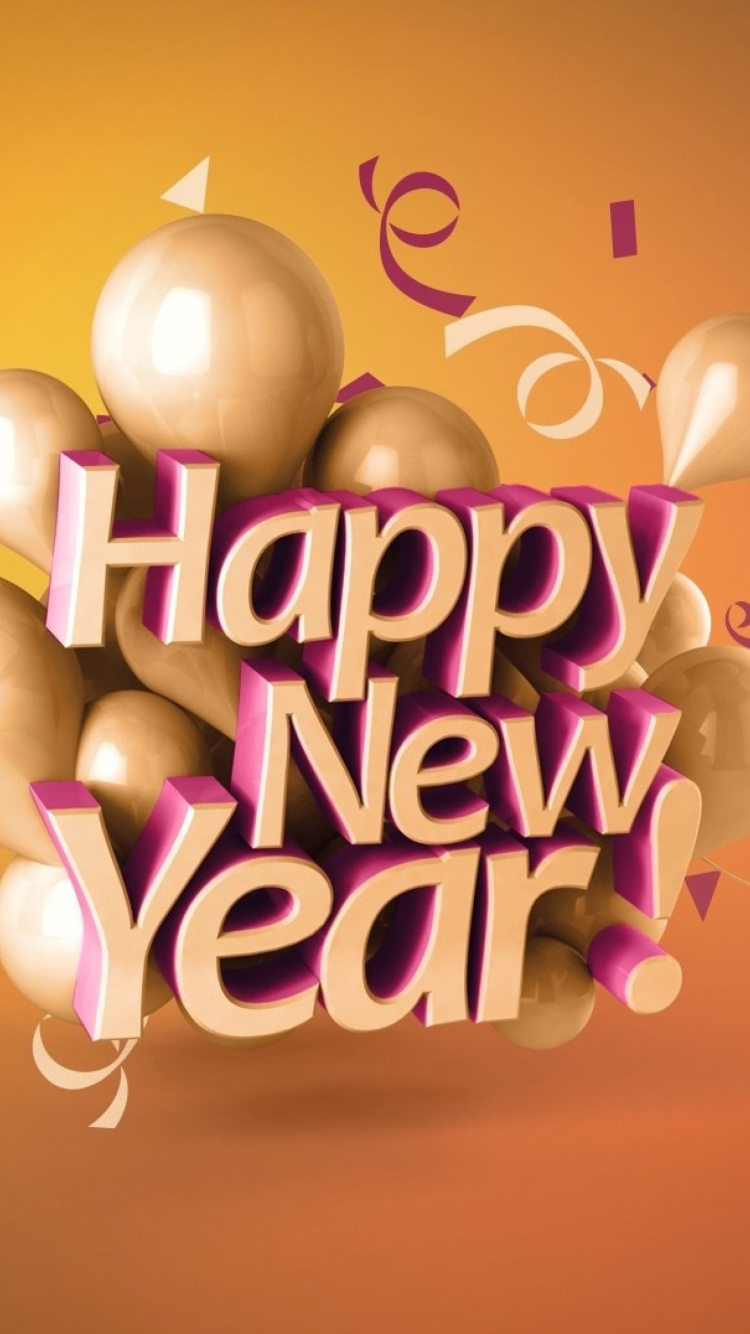 Sfondi Happy New Year Good Luck Quote 750x1334