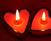 Fondo de pantalla Heart Candles 176x144
