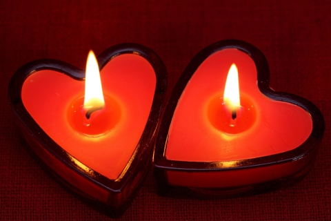 Sfondi Heart Candles 480x320