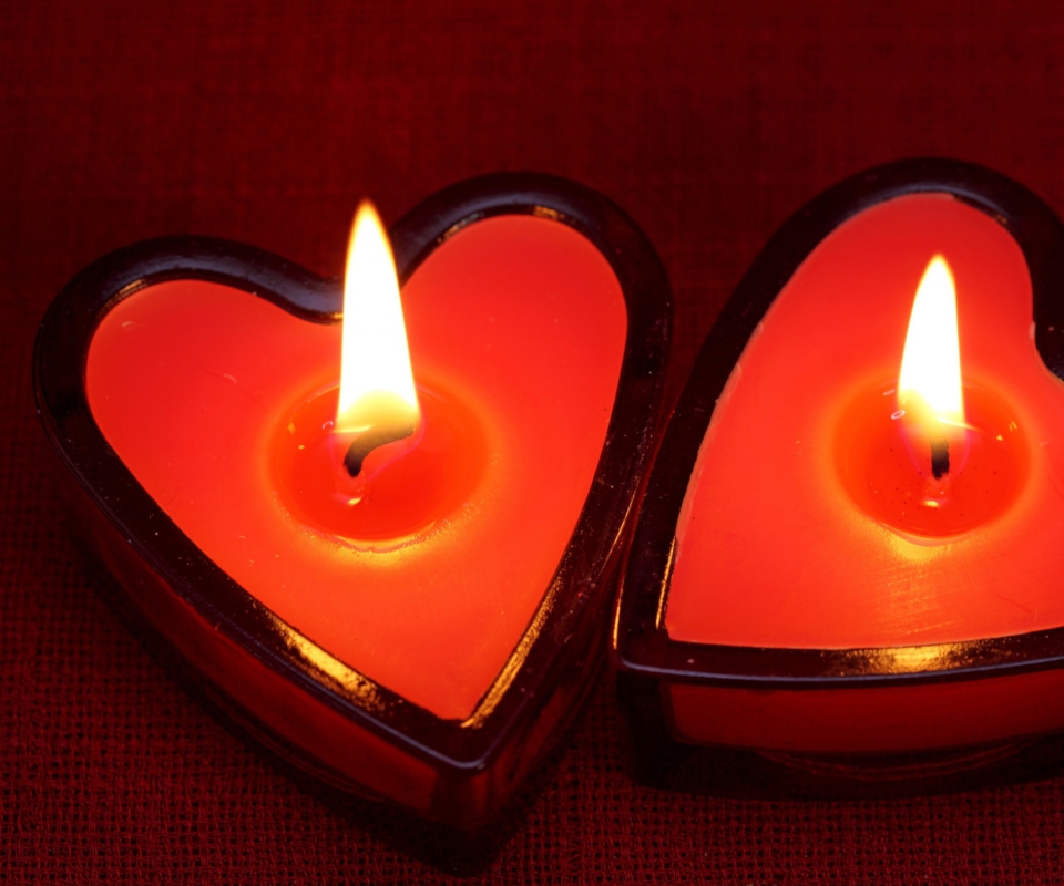 Обои Heart Candles 960x800