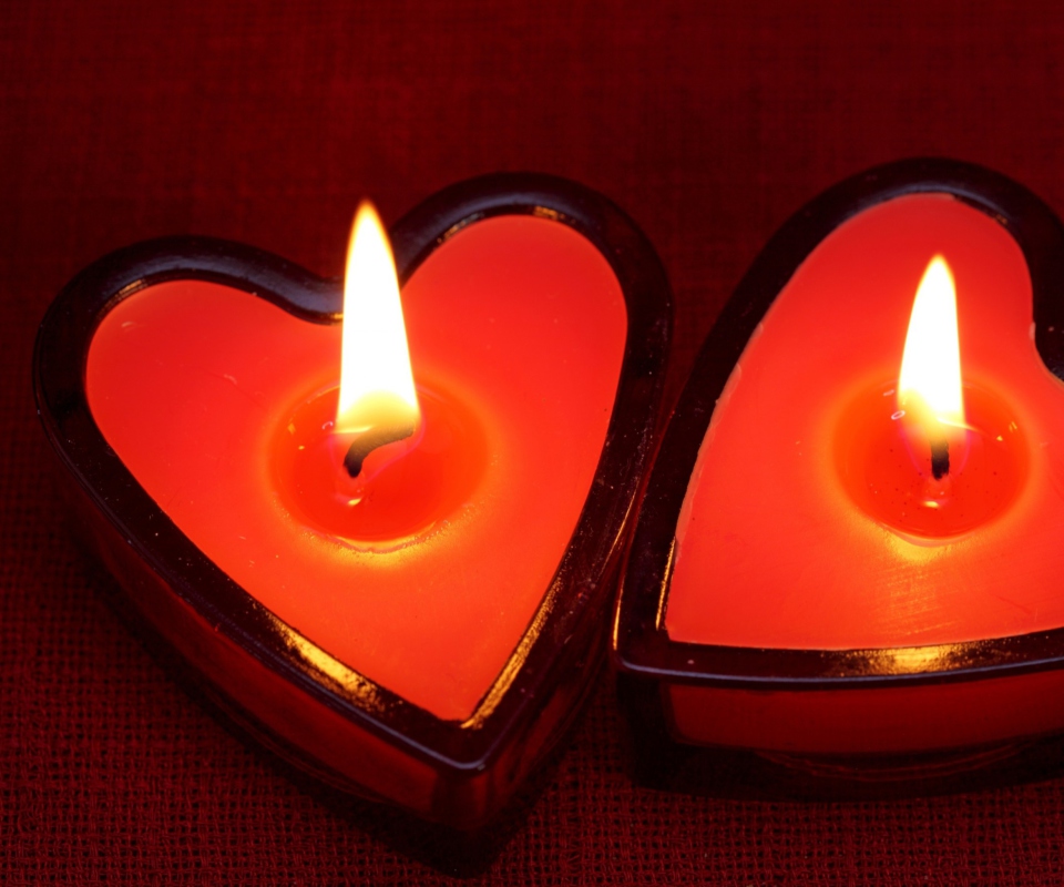 Heart Candles wallpaper 960x800