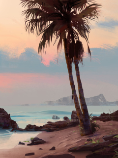 Tropical Painting wallpaper 240x320