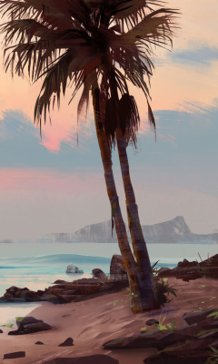 Tropical Painting wallpaper 240x400