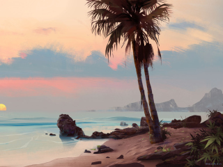 Fondo de pantalla Tropical Painting 320x240