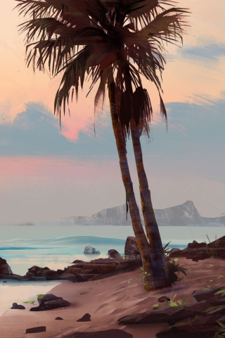 Fondo de pantalla Tropical Painting 320x480