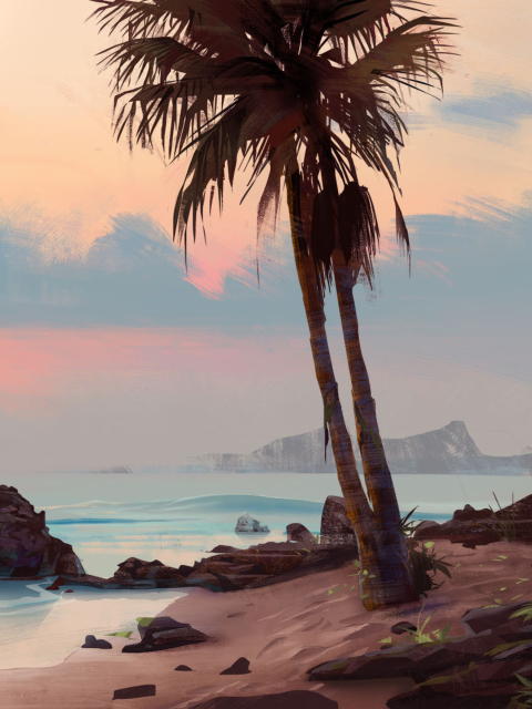 Tropical Painting wallpaper 480x640