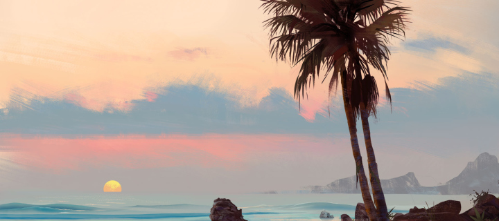 Fondo de pantalla Tropical Painting 720x320