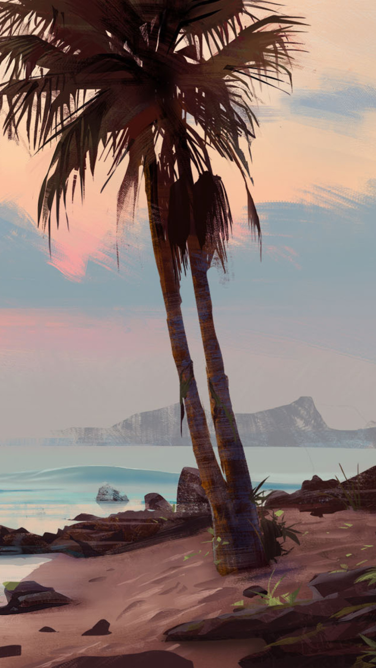 Tropical Painting wallpaper 750x1334