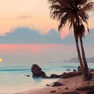 Free Tropical Painting Picture for 1024x1024