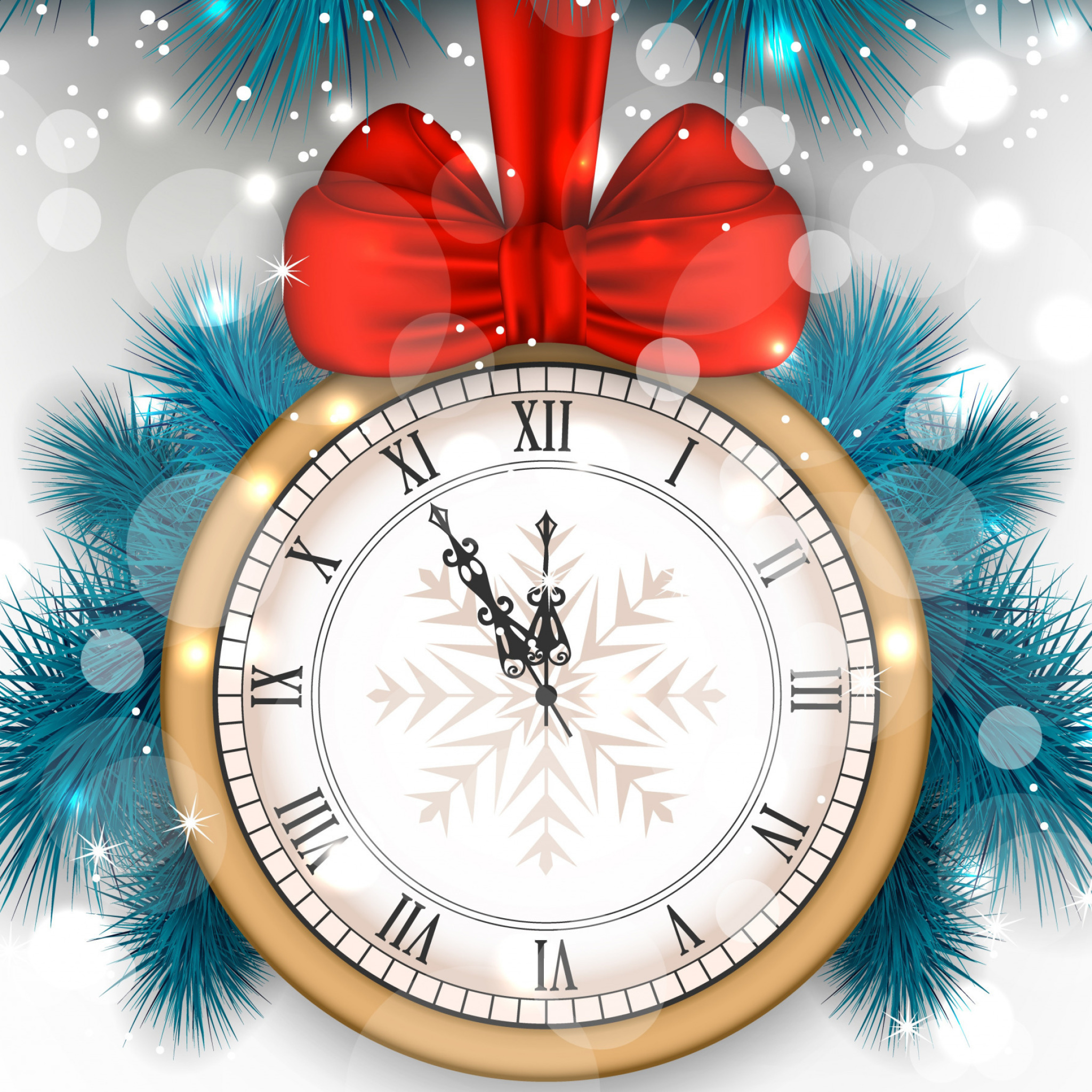 Fondo de pantalla New Year Clock 2048x2048