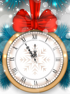Fondo de pantalla New Year Clock 240x320