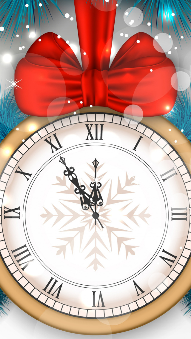 Das New Year Clock Wallpaper 640x1136