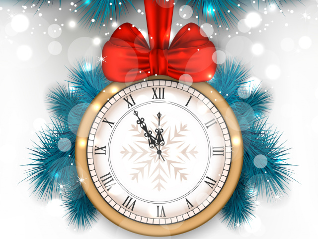 Das New Year Clock Wallpaper 640x480