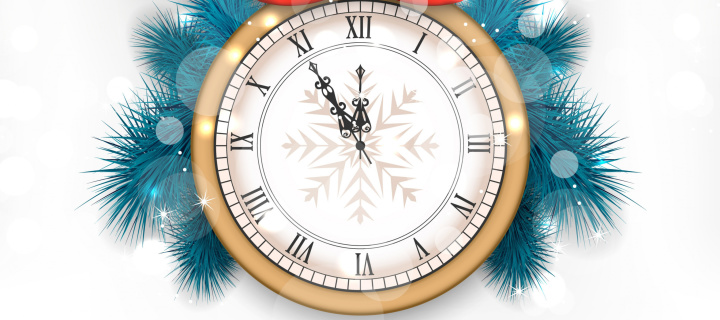 New Year Clock wallpaper 720x320