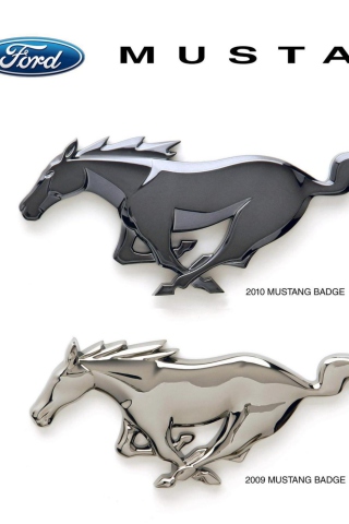 Обои Mustang Badge 320x480