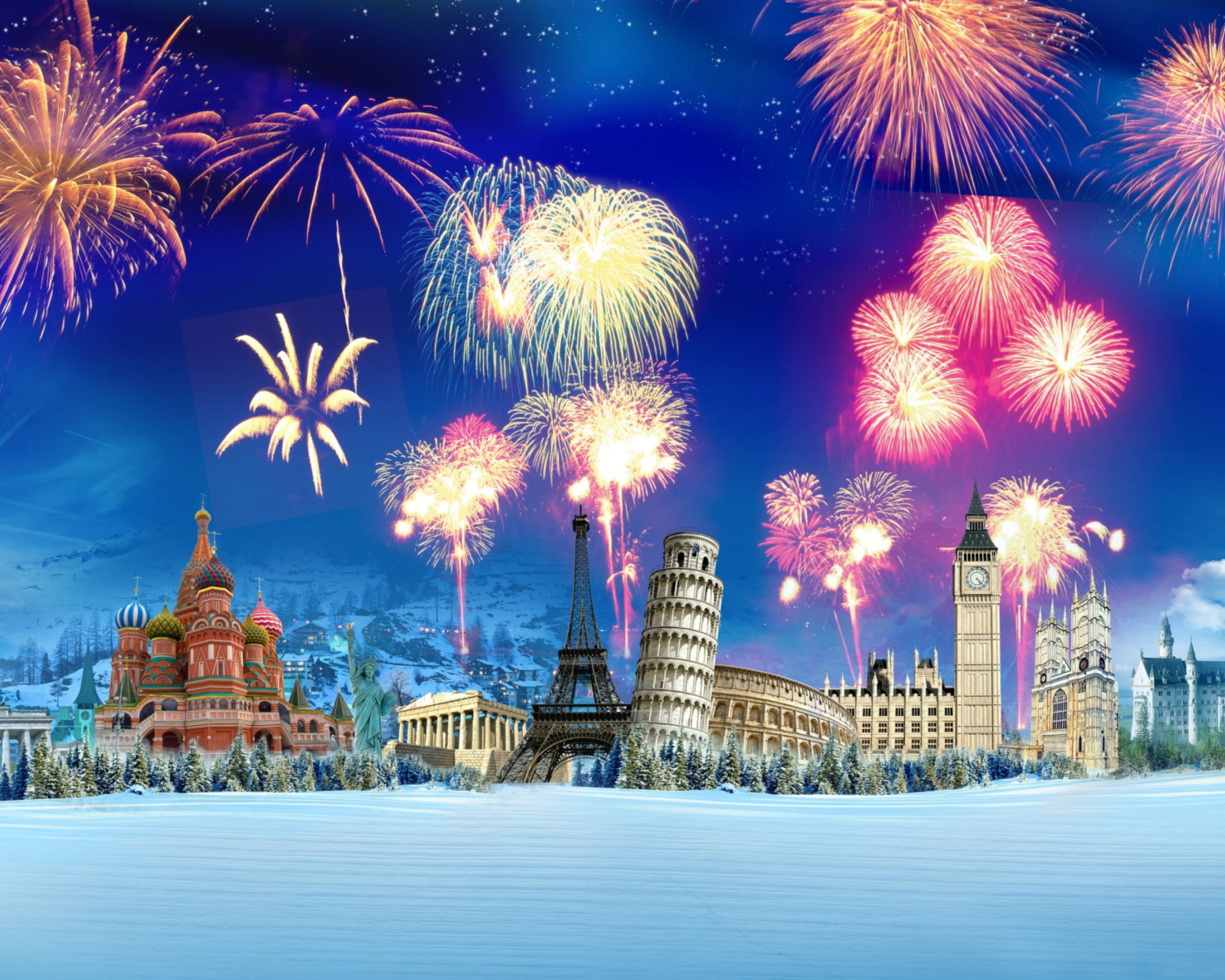 Fondo de pantalla World Fireworks 1600x1280