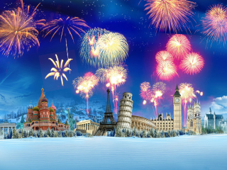 Das World Fireworks Wallpaper 320x240