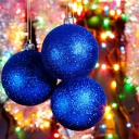 Обои Blue Christmas Tree Balls 128x128