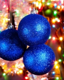 Das Blue Christmas Tree Balls Wallpaper 128x160