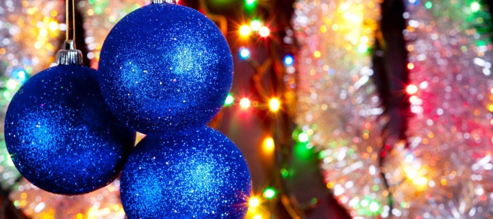 Screenshot №1 pro téma Blue Christmas Tree Balls 720x320