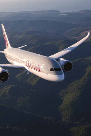 Fondo de pantalla Qatar Airways - Boeing 787 320x480