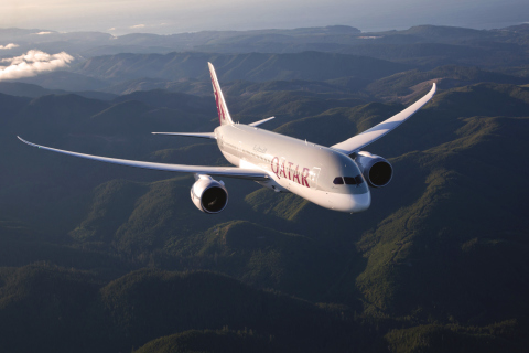 Fondo de pantalla Qatar Airways - Boeing 787 480x320