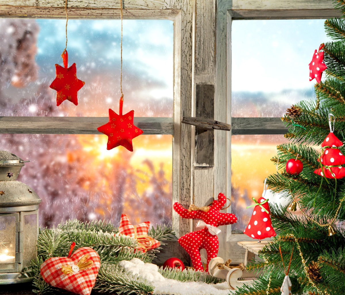 Das Christmas Window Home Decor Wallpaper 1200x1024