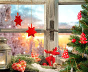 Обои Christmas Window Home Decor 176x144