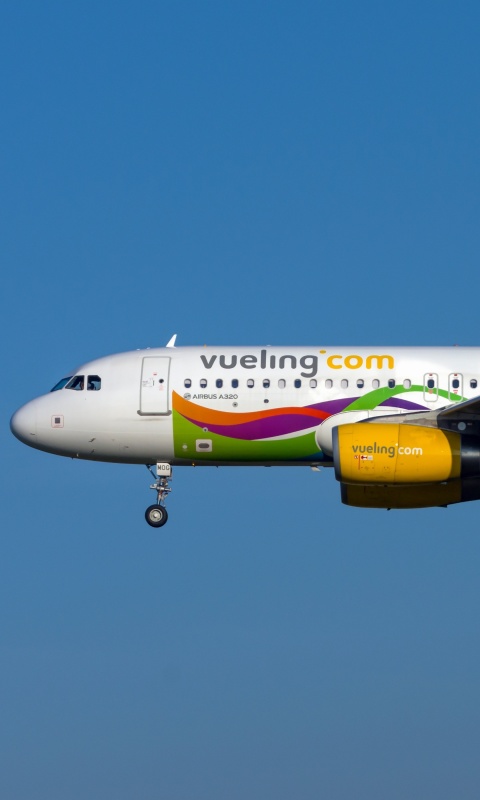 Airbus A320 Vueling Airlines wallpaper 480x800