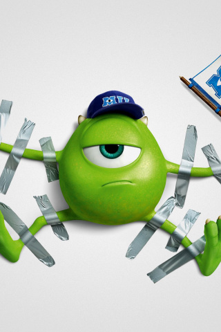 Monsters University, Mike Wazowski, Green Monster wallpaper 320x480