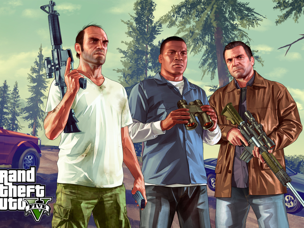 Обои Grand Theft Auto V Gangsters 1024x768
