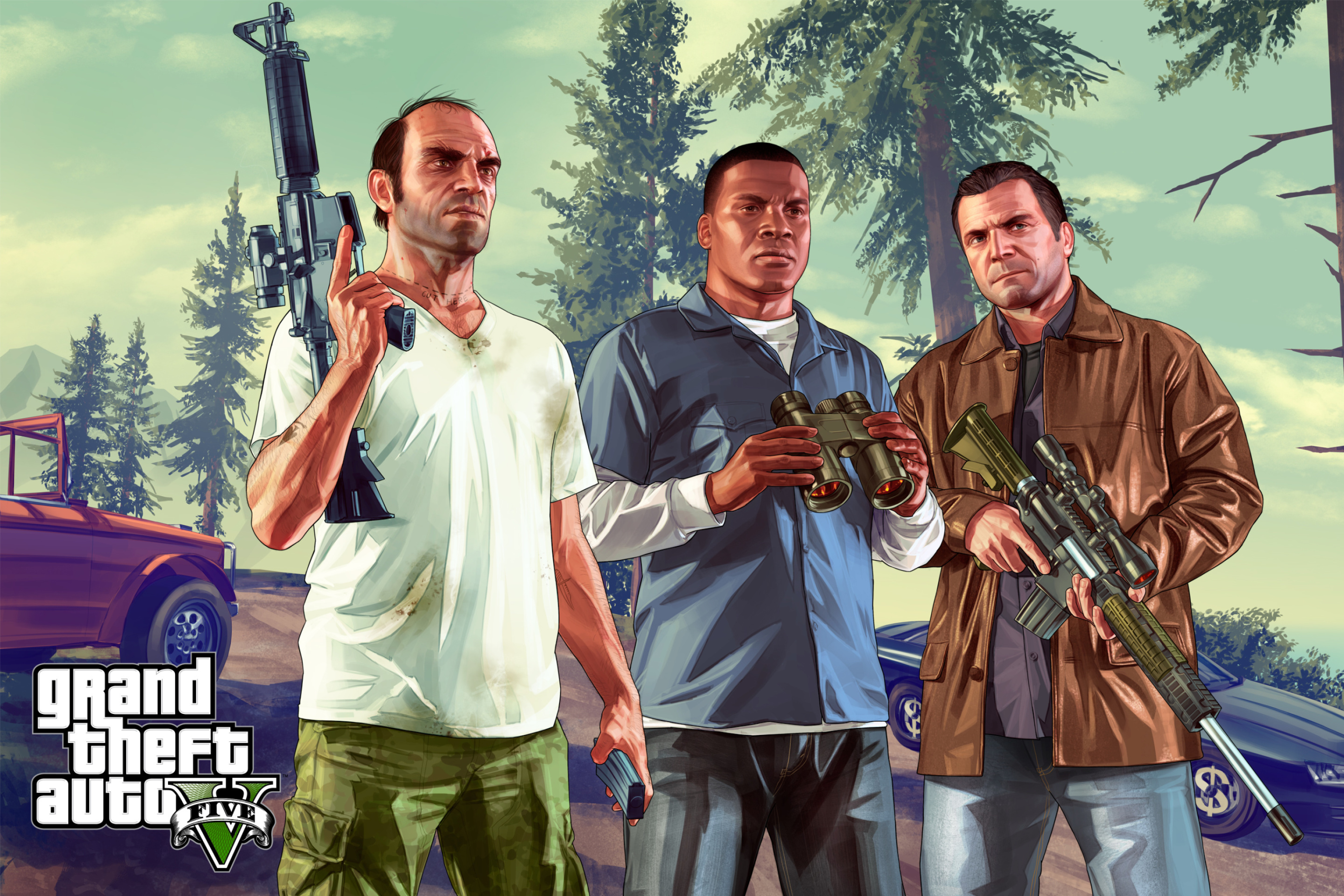 Обои Grand Theft Auto V Gangsters 2880x1920