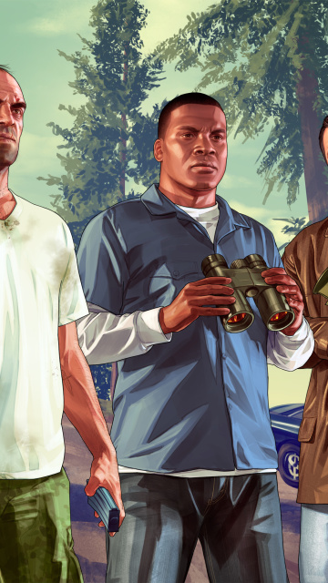 Das Grand Theft Auto V Gangsters Wallpaper 360x640