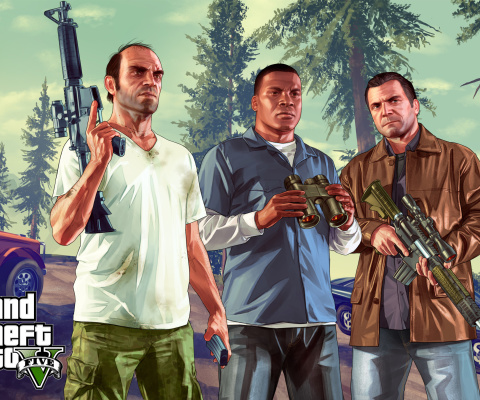 Grand Theft Auto V Gangsters wallpaper 480x400