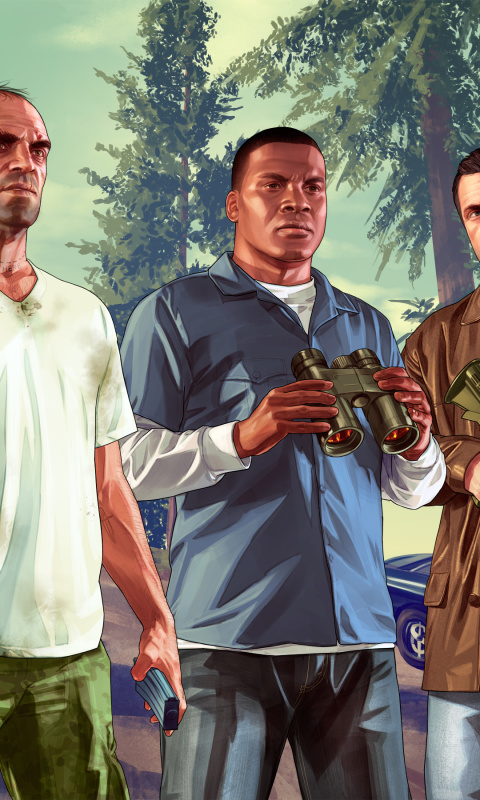 Grand Theft Auto V Gangsters wallpaper 480x800