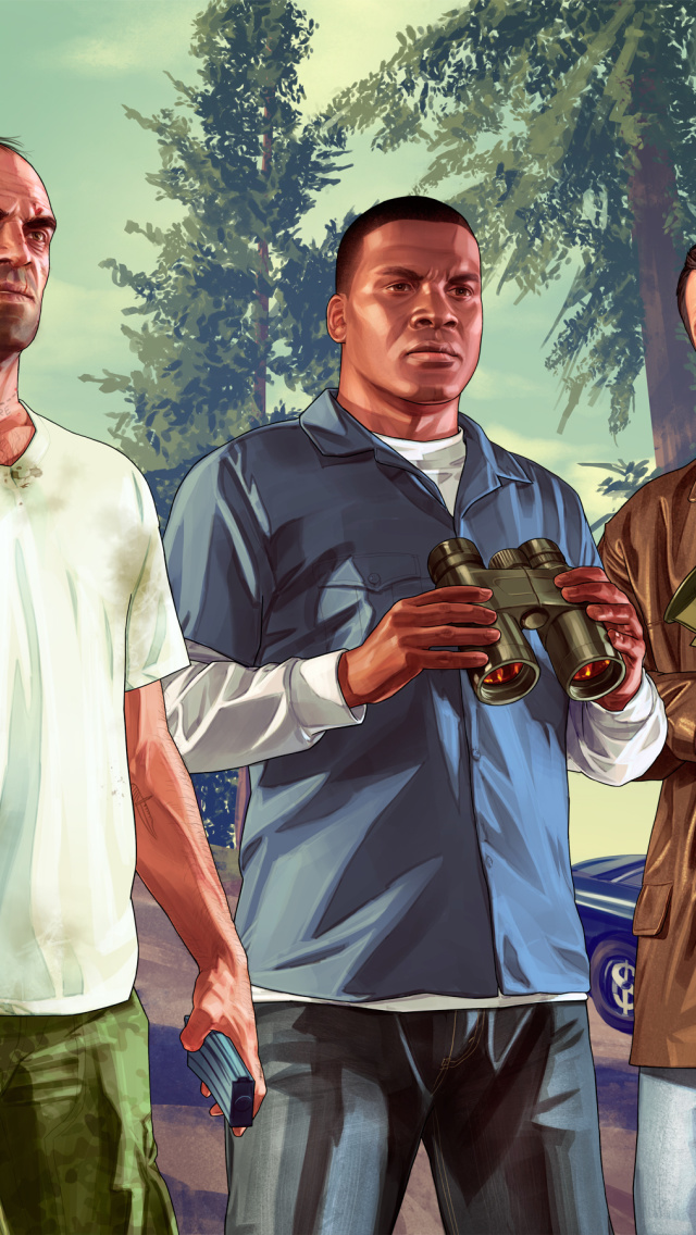 Grand Theft Auto V Gangsters wallpaper 640x1136