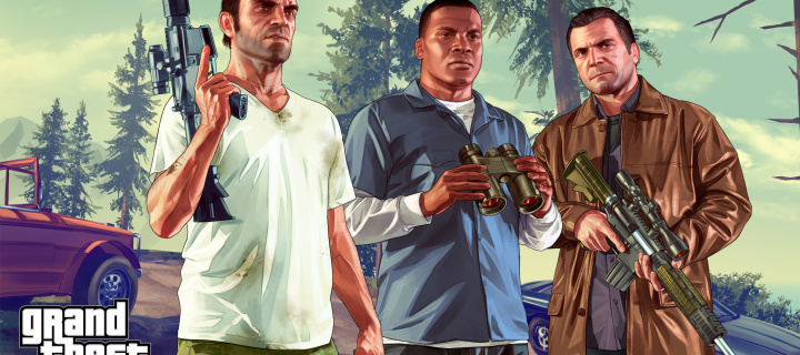 Das Grand Theft Auto V Gangsters Wallpaper 720x320