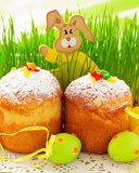 Fondo de pantalla Easter Wish and Eggs 128x160
