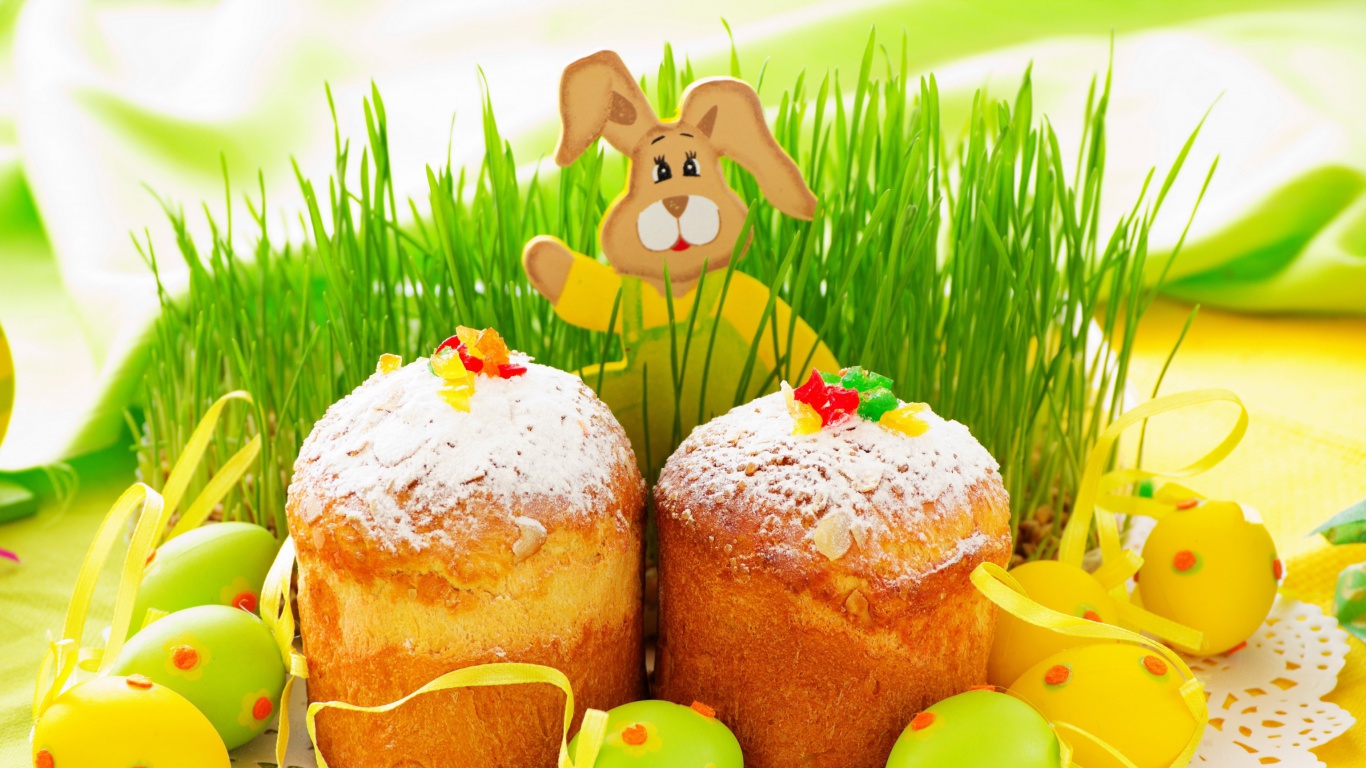 Das Easter Wish and Eggs Wallpaper 1366x768