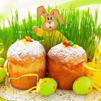 Das Easter Wish and Eggs Wallpaper 208x208