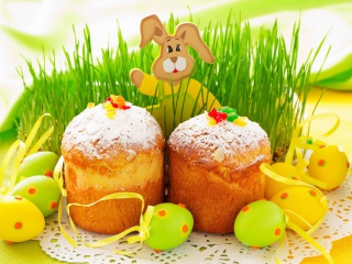 Das Easter Wish and Eggs Wallpaper 320x240