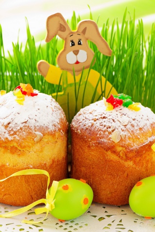 Das Easter Wish and Eggs Wallpaper 320x480