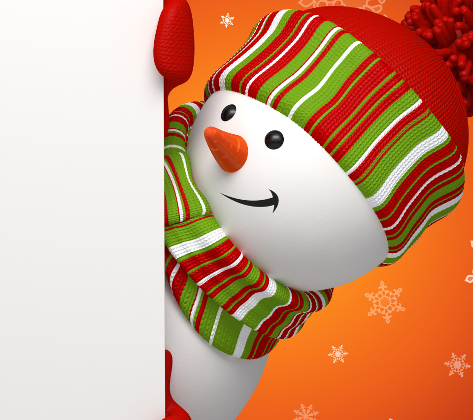 Snowman Waiting For New Year wallpaper 960x854