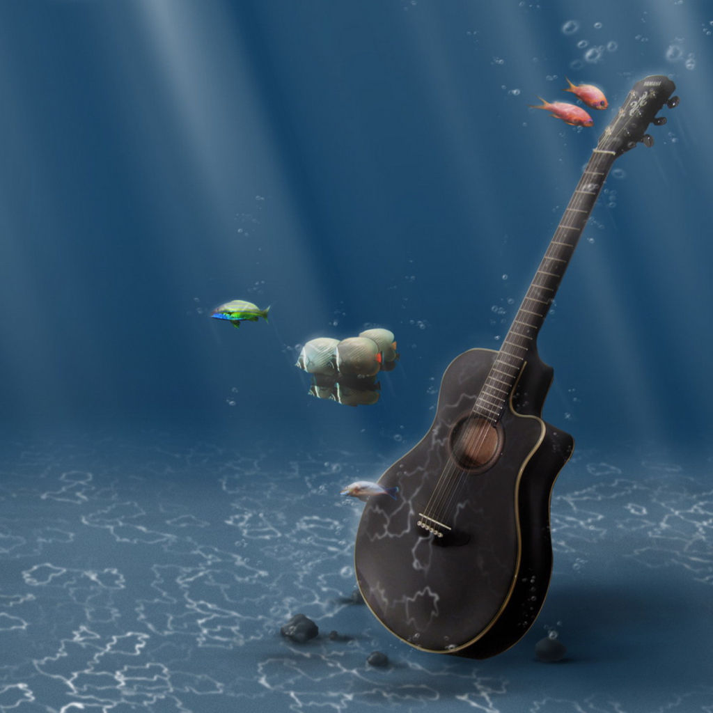 Das Underwater Guitar Wallpaper 1024x1024