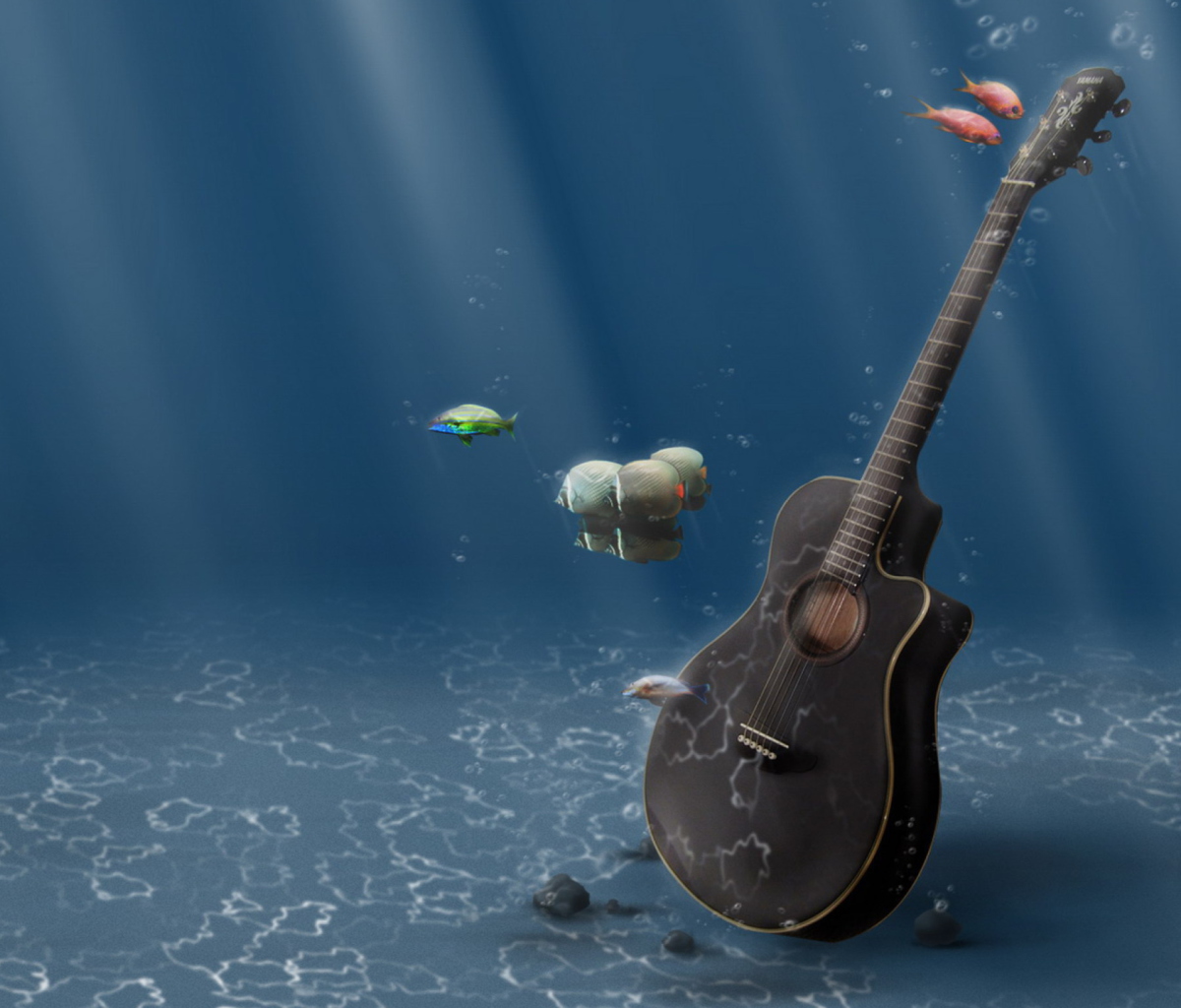 Das Underwater Guitar Wallpaper 1200x1024