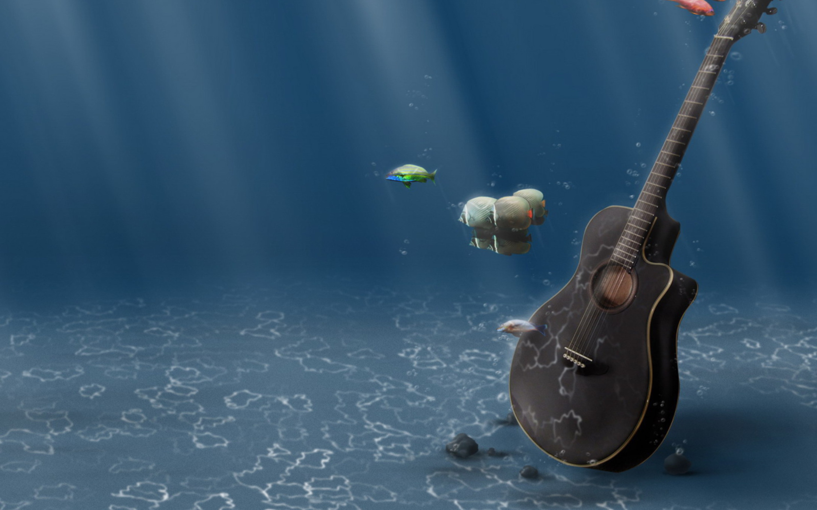 Underwater Guitar wallpaper 1680x1050