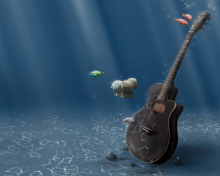 Fondo de pantalla Underwater Guitar 220x176
