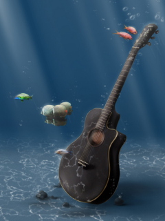 Das Underwater Guitar Wallpaper 240x320