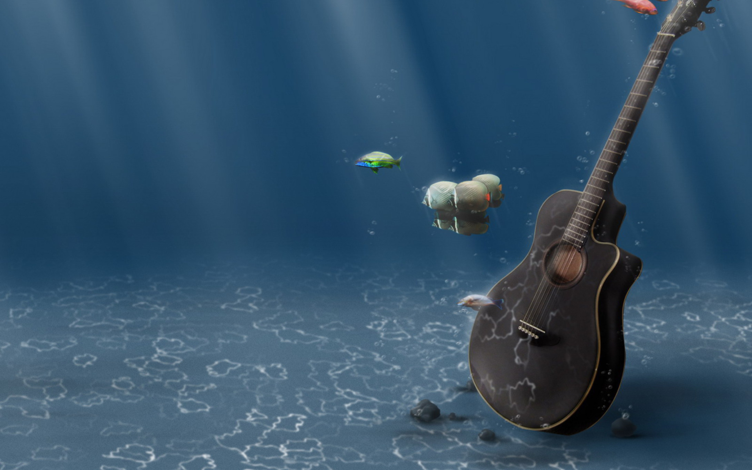 Das Underwater Guitar Wallpaper 2560x1600